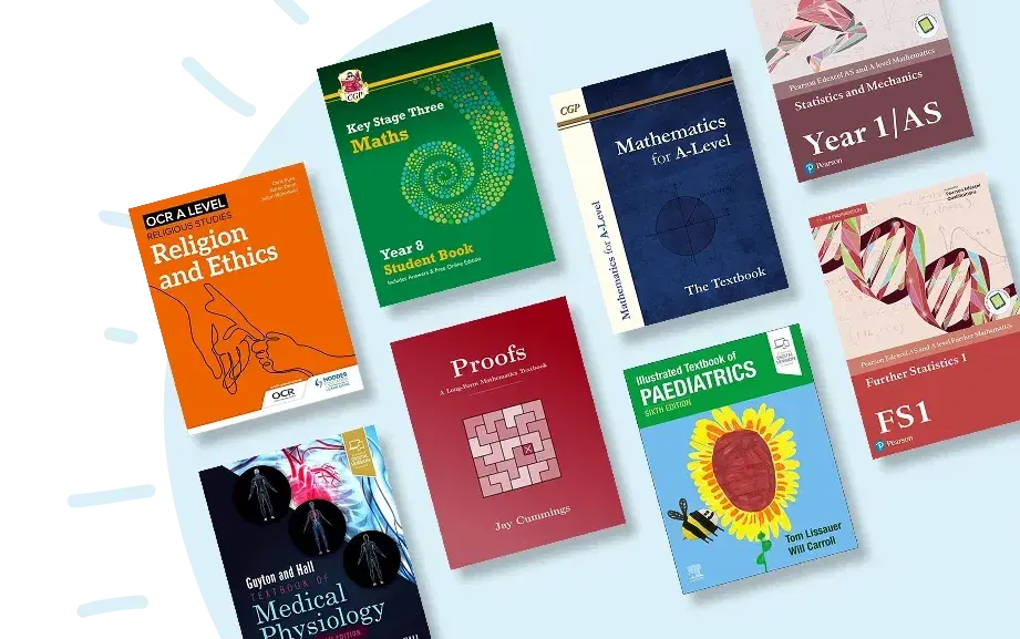 Textbooks buyers can sell: Religion and Ethics, KS3 Maths, A-Level Maths, Physiology, Proofs, Paediatrics, Statistics