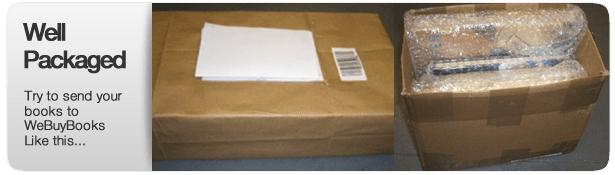 Well-packaged books in an undamaged box wrapped in bubble wrap 