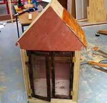 The We Buy Books FRee Little Library under construction 