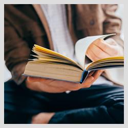 Man reading book