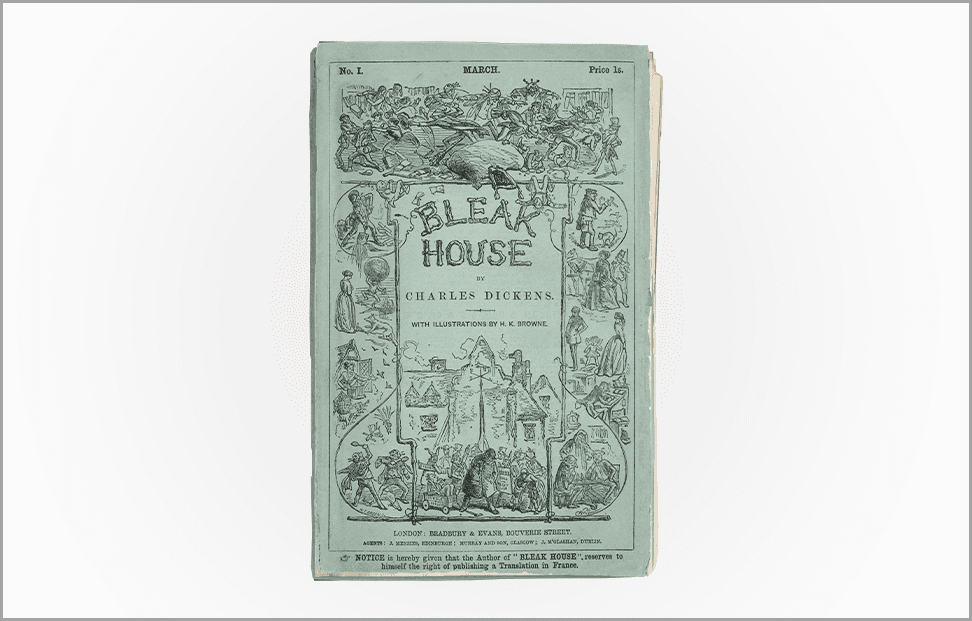 Bleak House by Charles Dickens first edition book cover.png