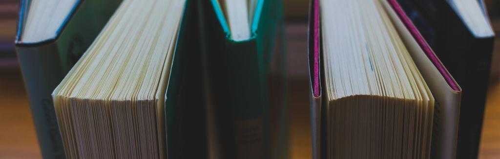 Books spines with dust jackets