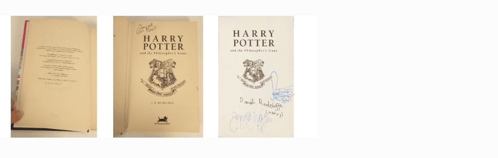 Harry Potter and the Philosopher's Stone signed by the film cast.png
