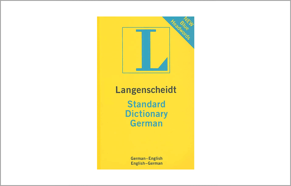 Langenscheidt standard German to English dictionary book cover.png