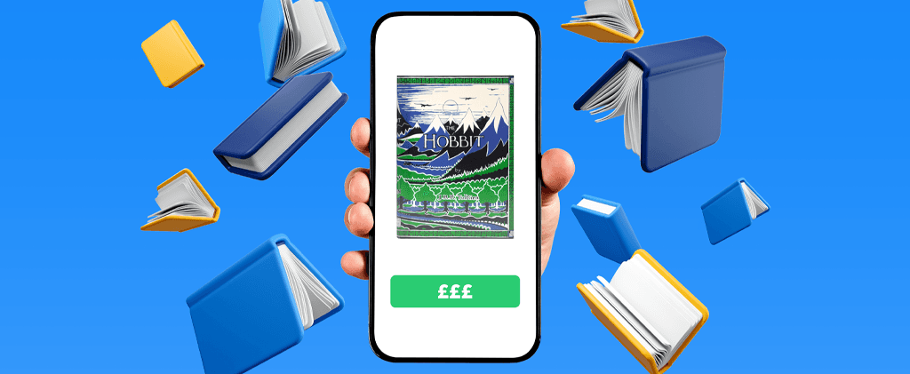 Phone screen with a first edition copy of the Hobbit for sale online.png