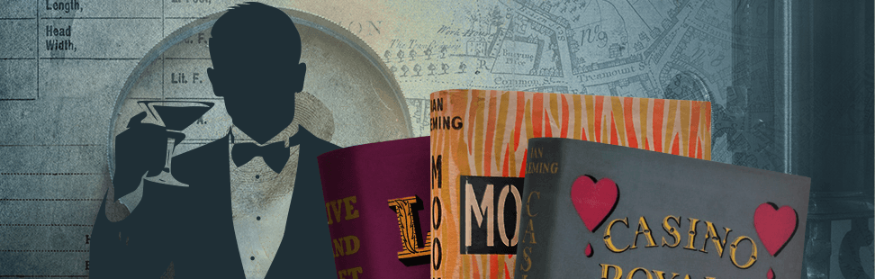 sillhoutte of James Bond with Ian Fleming Book covers in front header image.png