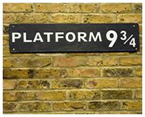 Harry Potter Platform 9 3/4 sign from J.K Rowling's Harry Potter