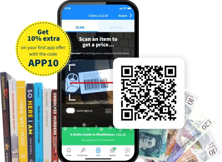 Download the WeBuyBooks app to scan items and get prices instantly. Get 10% extra on your first app offer with code APP10