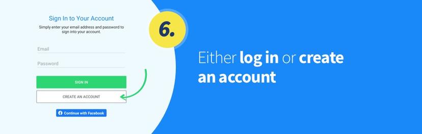 Either log in or create an account